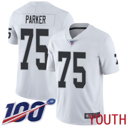 Oakland Raiders Limited White Youth Brandon Parker Road Jersey NFL Football #75 100th Season Vapor Jersey->women nfl jersey->Women Jersey